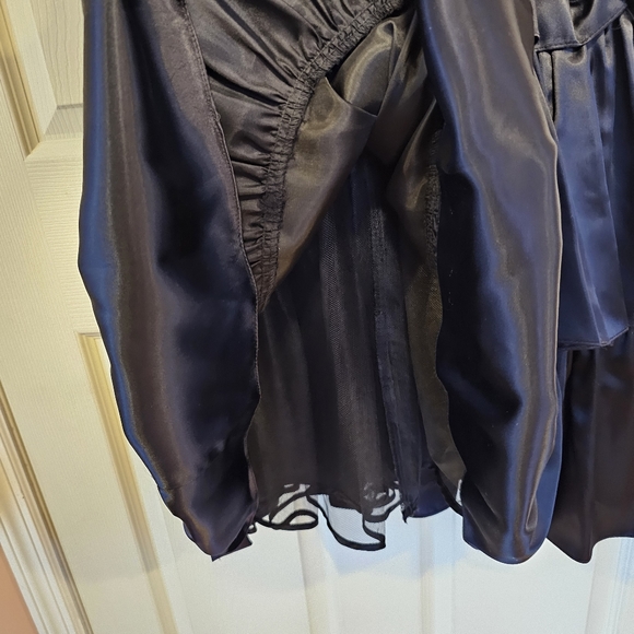 GUNNIE SAX Vintage Prom Party Tiered Dress Velvet Ruffle Mesh Floral Beadwork - Picture 4 of 12